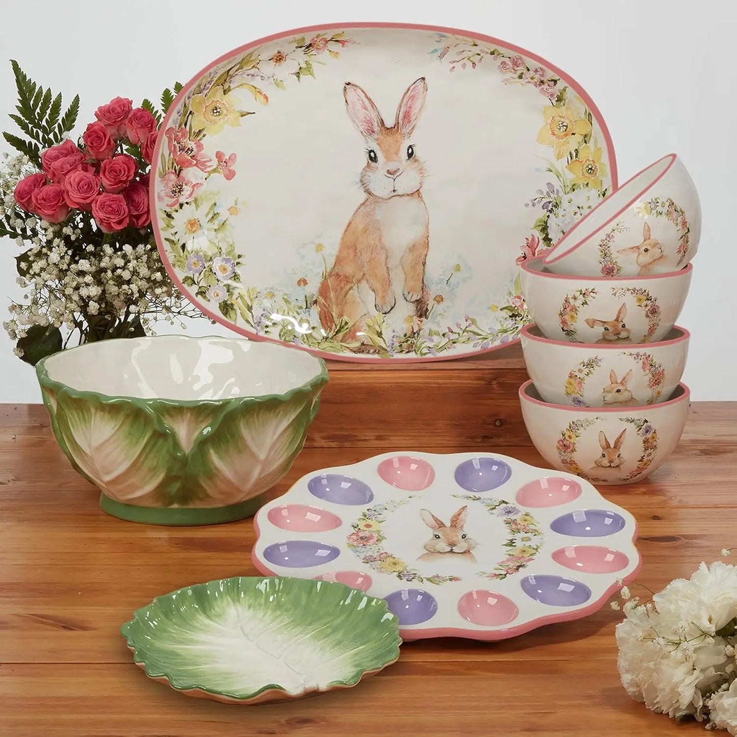 Easter Garden 16 pc Dinnerware Set, Service for 4