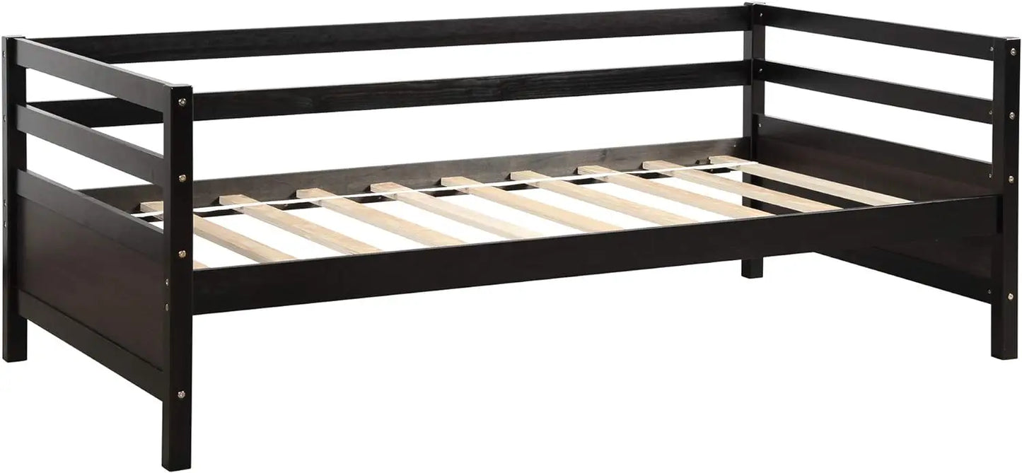 Twin Classic Wood Platform Daybed Bed Frame with Trundle