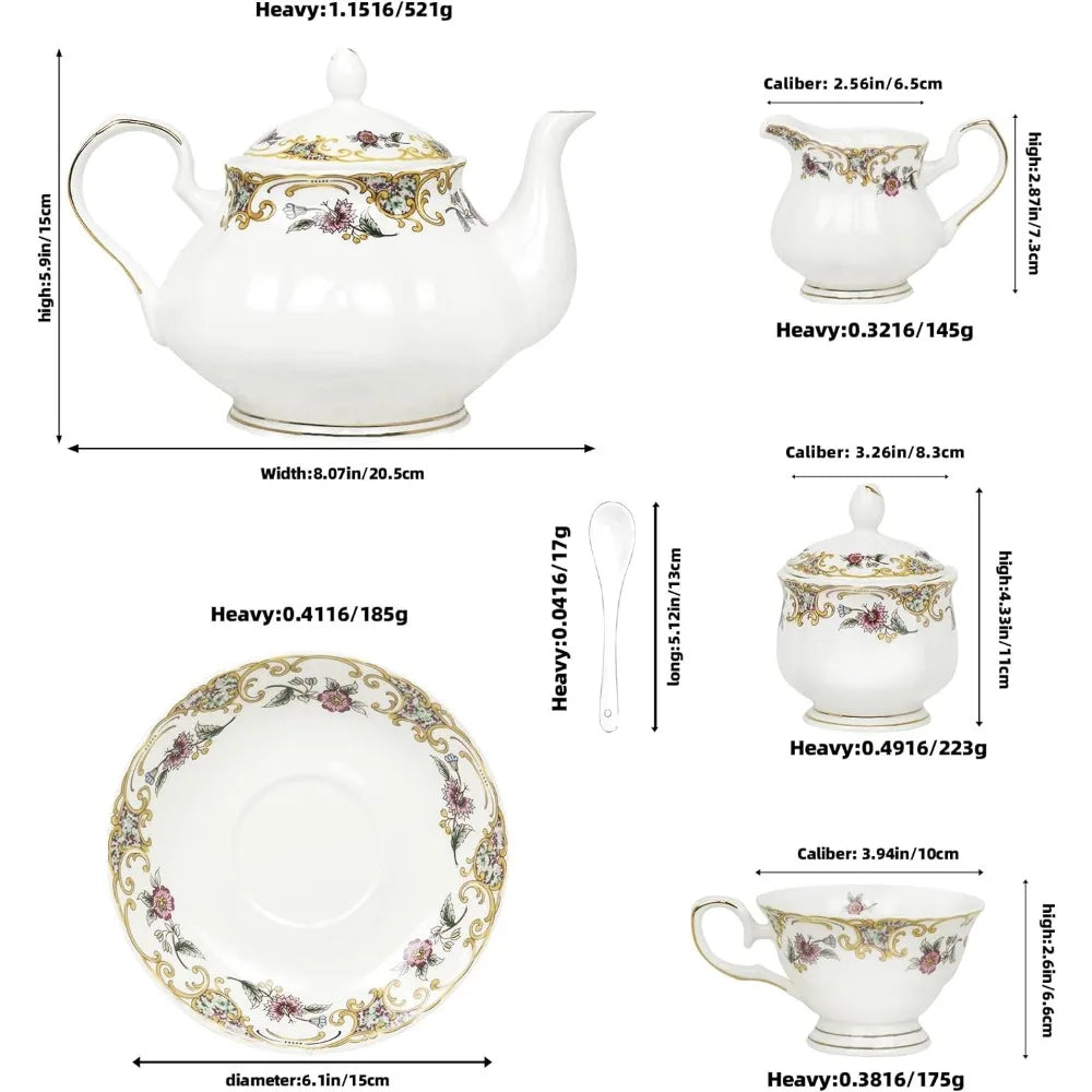 21 piece English Teacup set