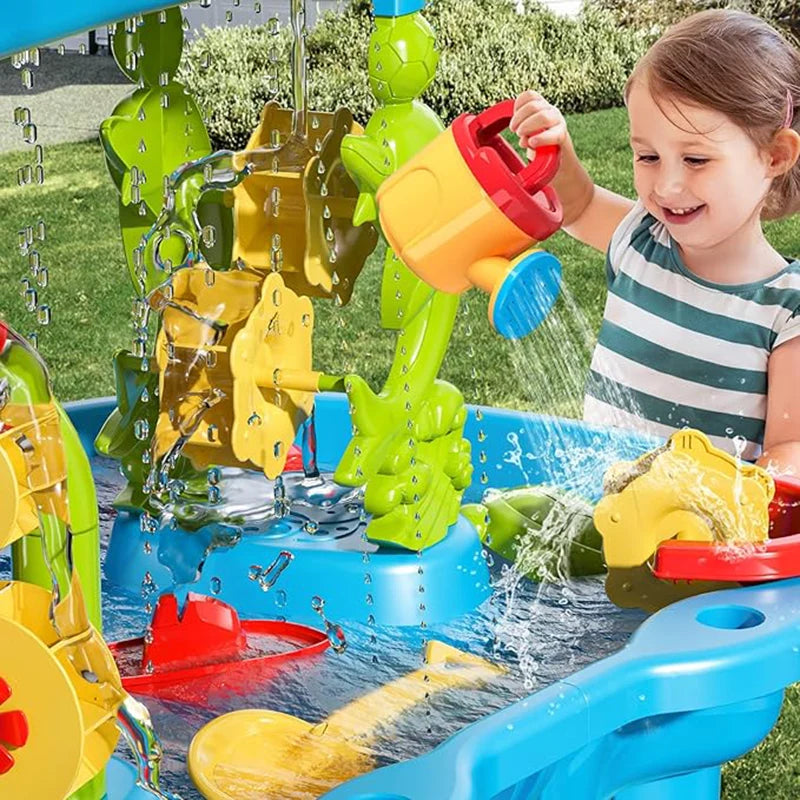 Kids' 3-Tier Sand Water Table Beach Summer Toy For Toddlers.