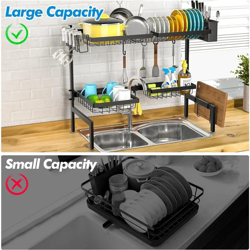 ［2 Tier 4 Baskets] Over The Sink Dish Drying Rack