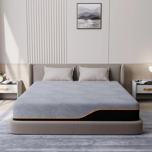 14-inch Memory Foam Mattress with Cooling Gel, Dark Grey