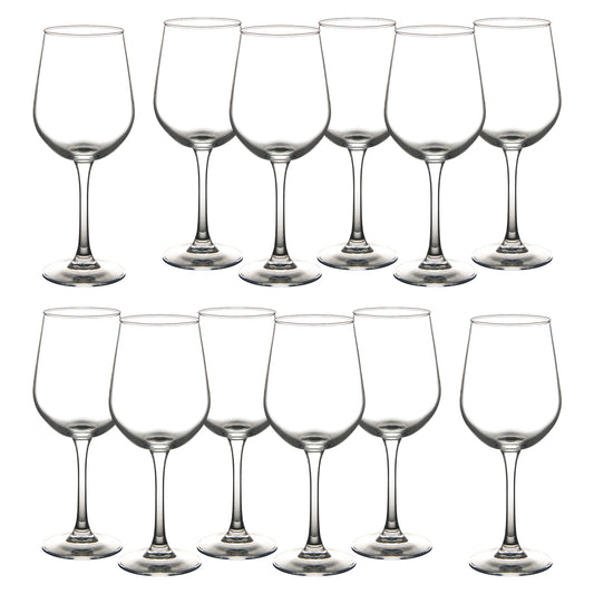 Set of 12 Shock Resistant Tempered Wine Glasses