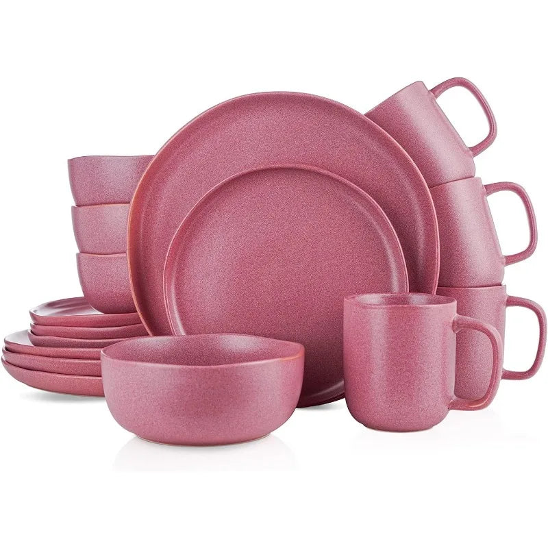 Tom Stoneware Reactive Glaze Dinnerware Set, 16/32 piece