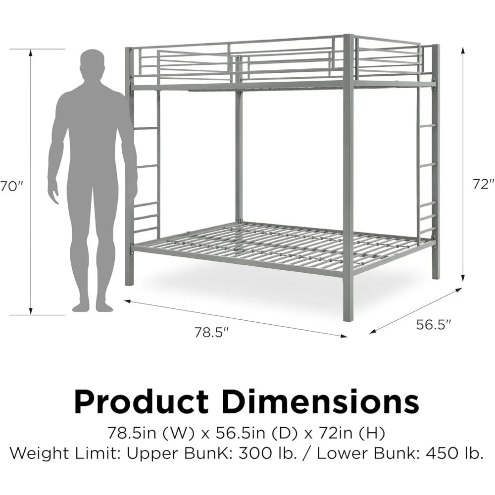 Full Size Kids Metal Bunk Bed Frame