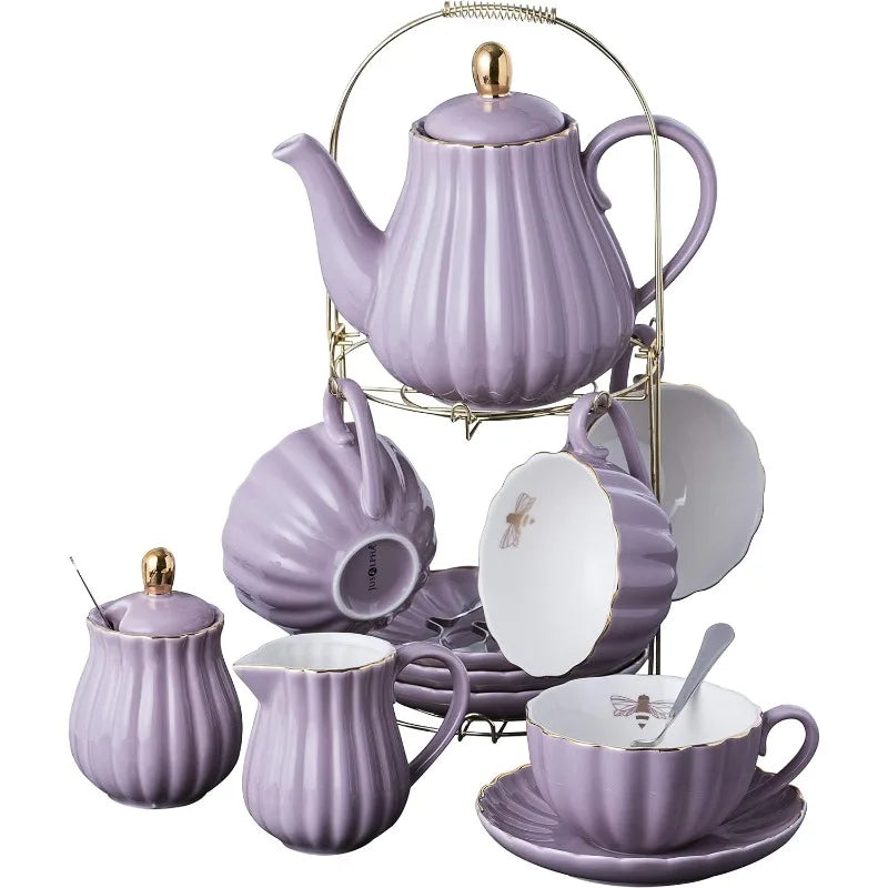 Cups& Saucer Service for 4, Teacup Set