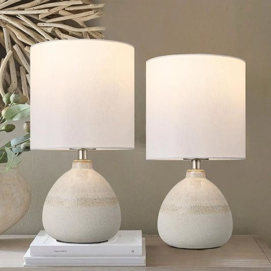 Set of 2 Small Ceramic Table Lamps