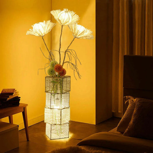 Creative Design Modern Decorative Rattan LED Floor Lamp