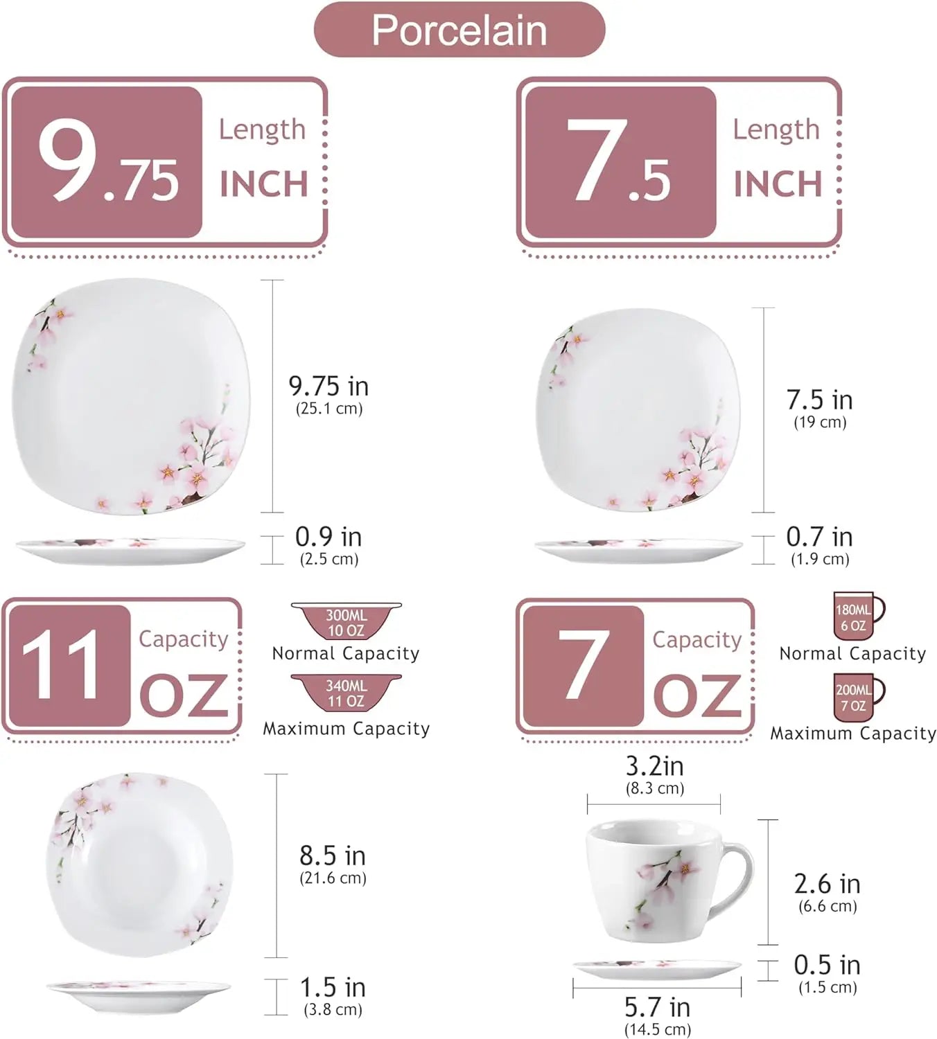 30 PCS Porcelain Dinnerware Sets for 6