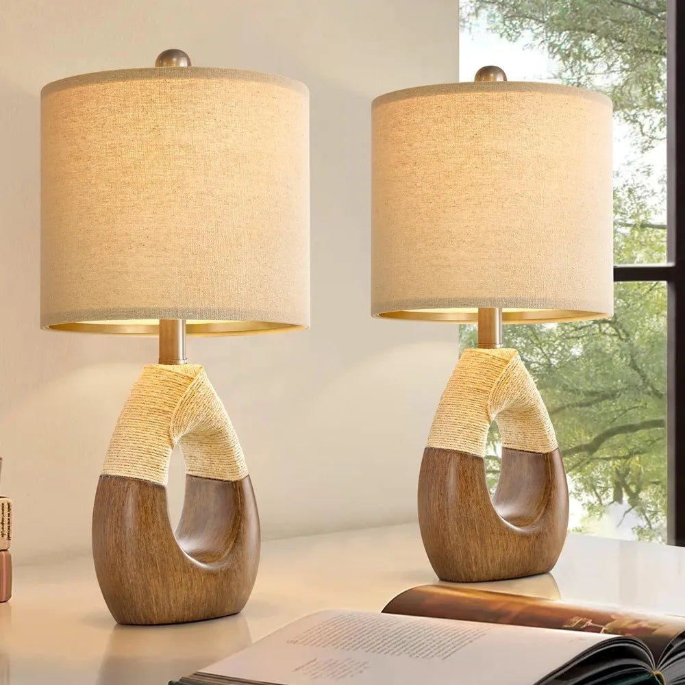 Set of 2 19” Boho Table Lamps