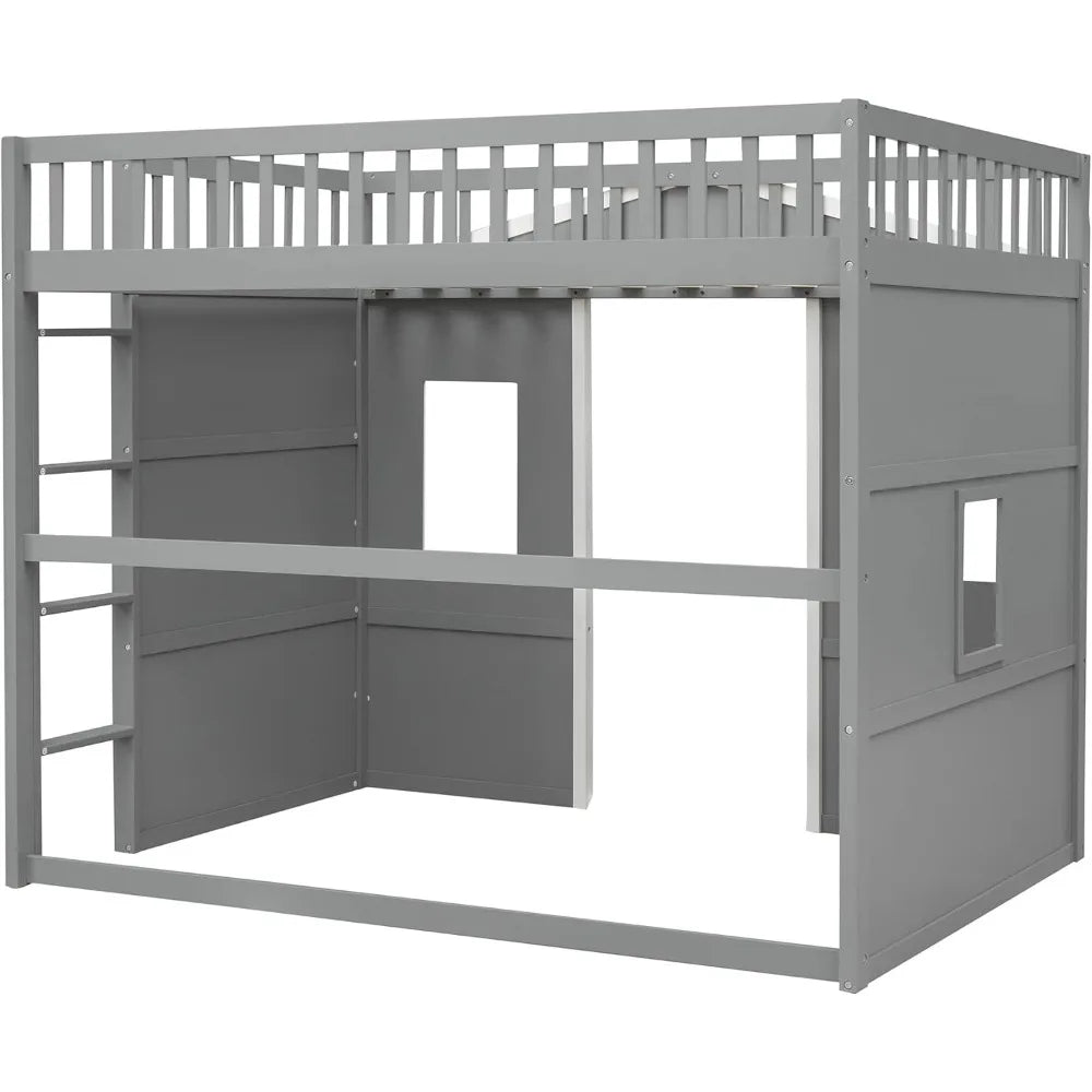 Twin Solid Wood Loft Bed Frame Playhouse