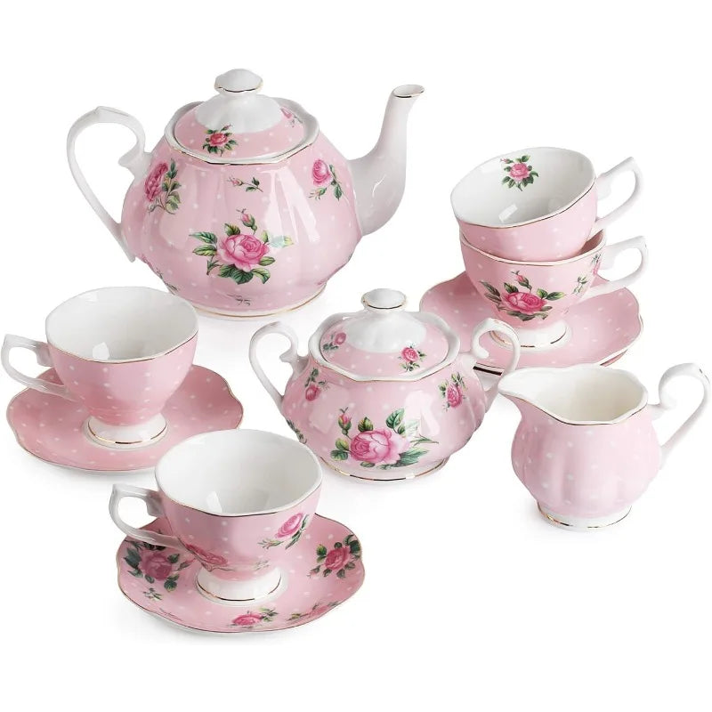 13 piece - Floral British Style Tea Set