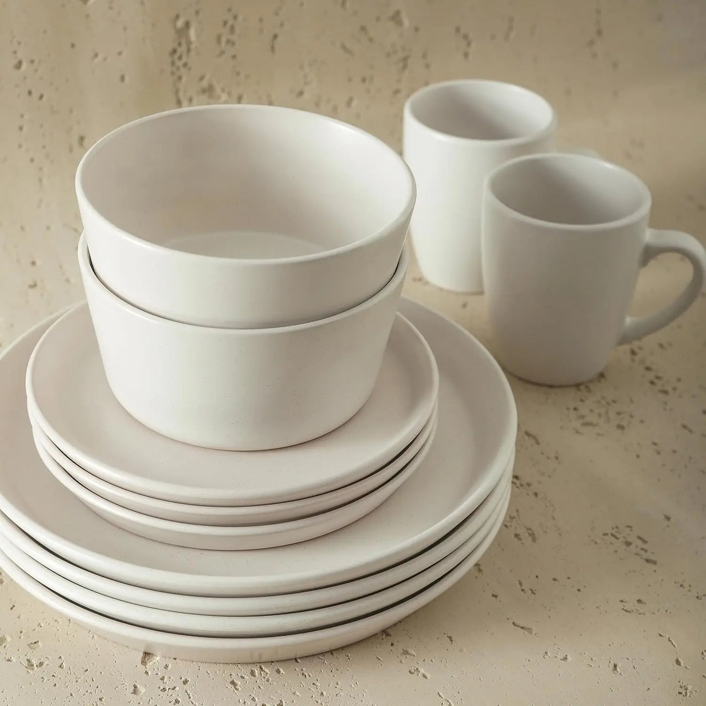 16-Piece Modern Stoneware Dinnerware Set