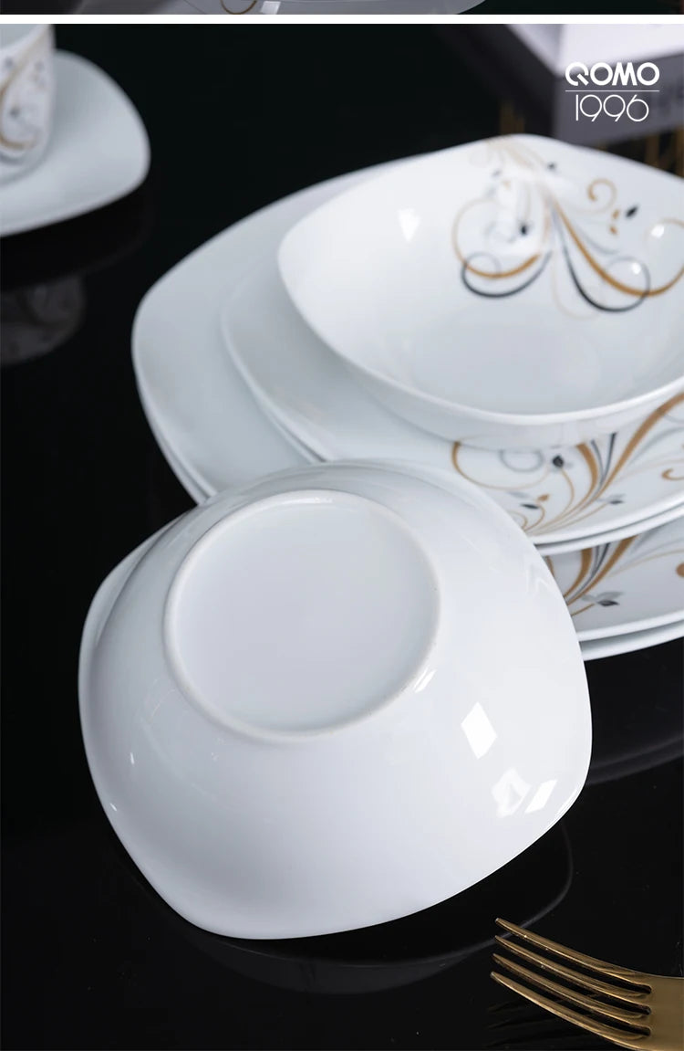 12/28-Piece Porcelain Dinnerware Set For 4