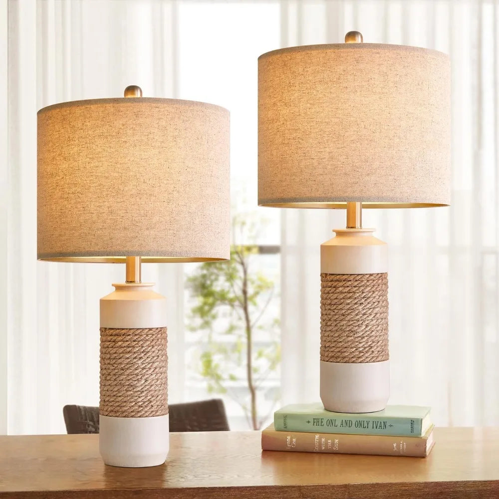 Set of 2 19” Boho Table Lamps