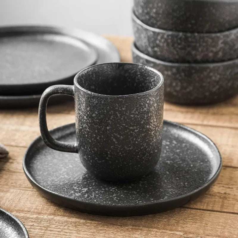 Tom Stoneware Reactive Glaze Dinnerware Set, 16/32 piece