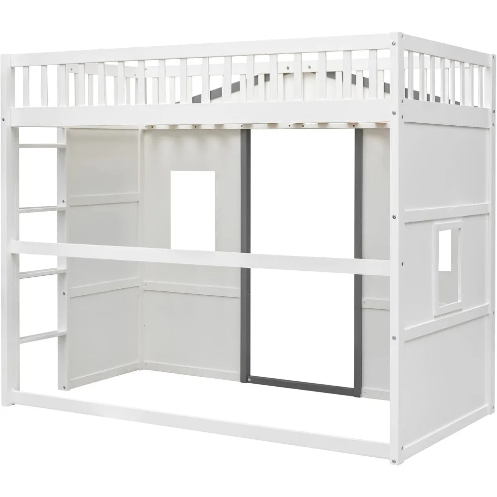 Twin Solid Wood Loft Bed Frame Playhouse