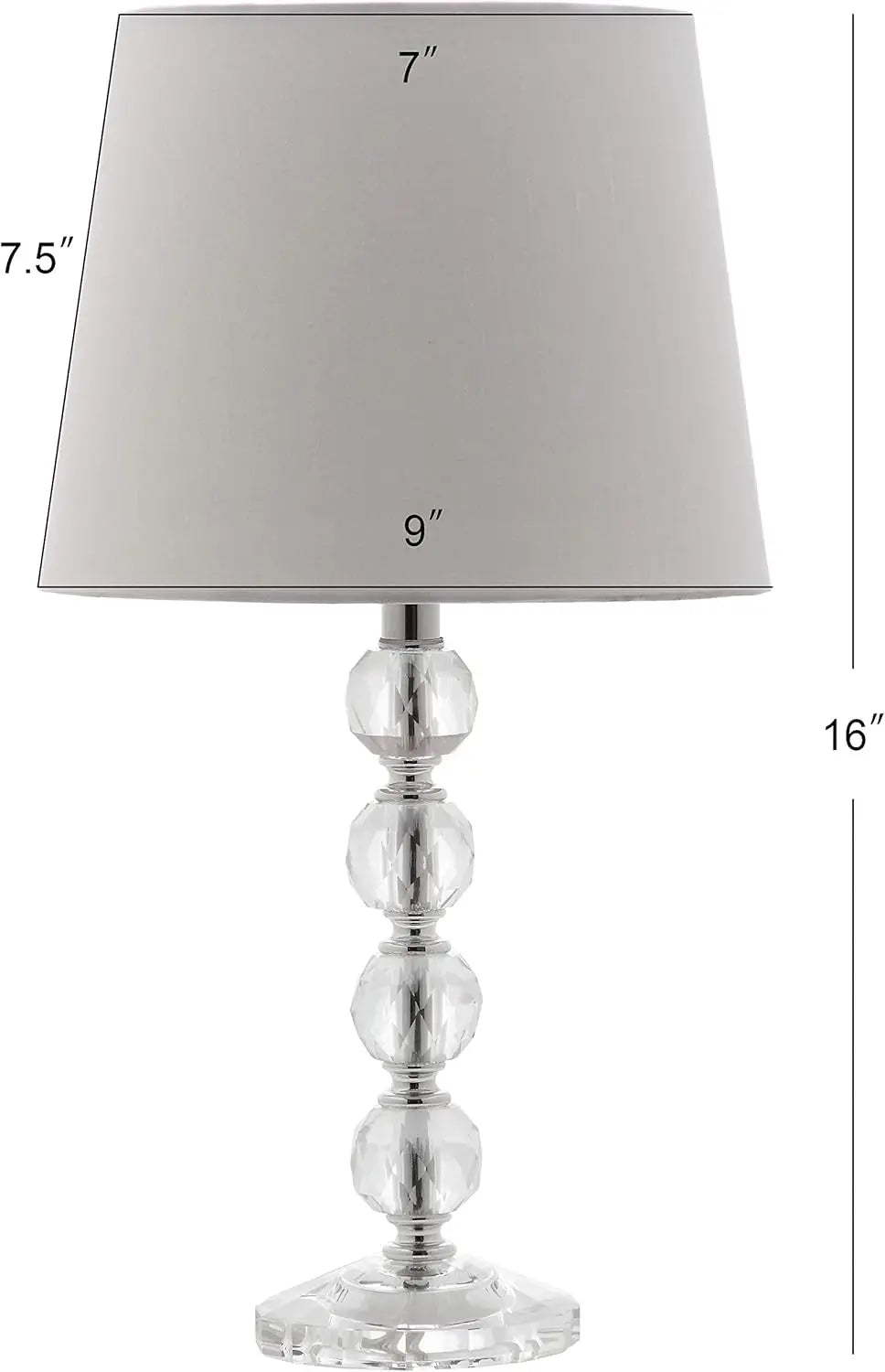 16-inch Modern Glam Stacked Crystal Ball/ Shade Lamp