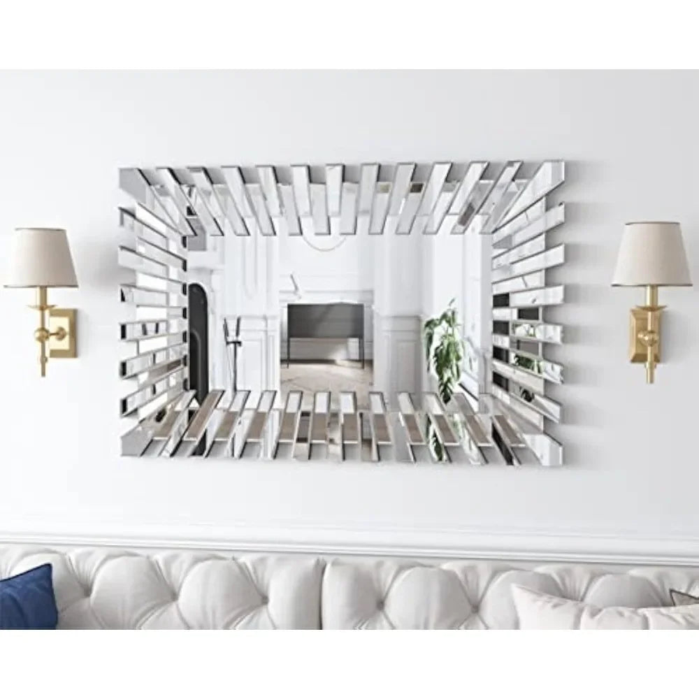 3D Silver Starburst Decorative Accent Mirror