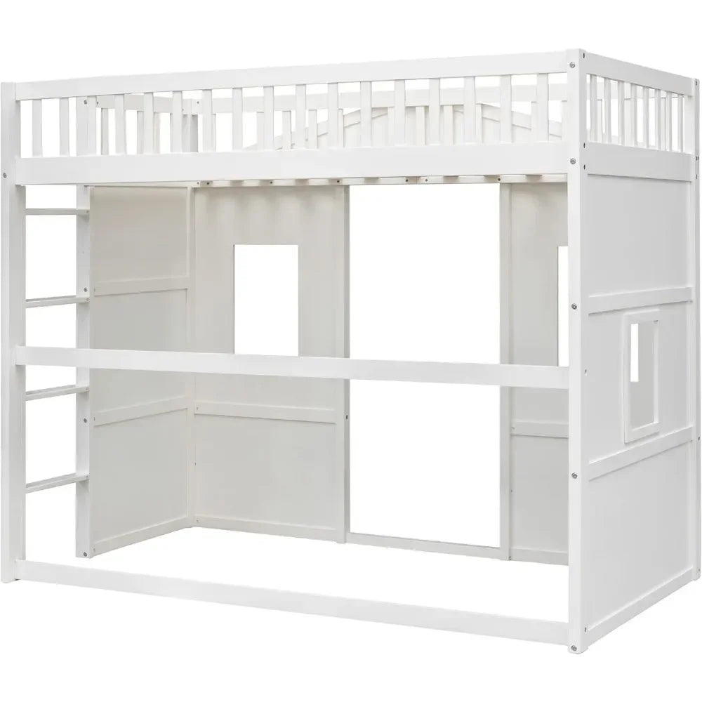 Twin Solid Wood Loft Bed Frame Playhouse