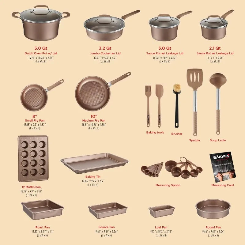 23 Piece Cookware and Bakeware Set