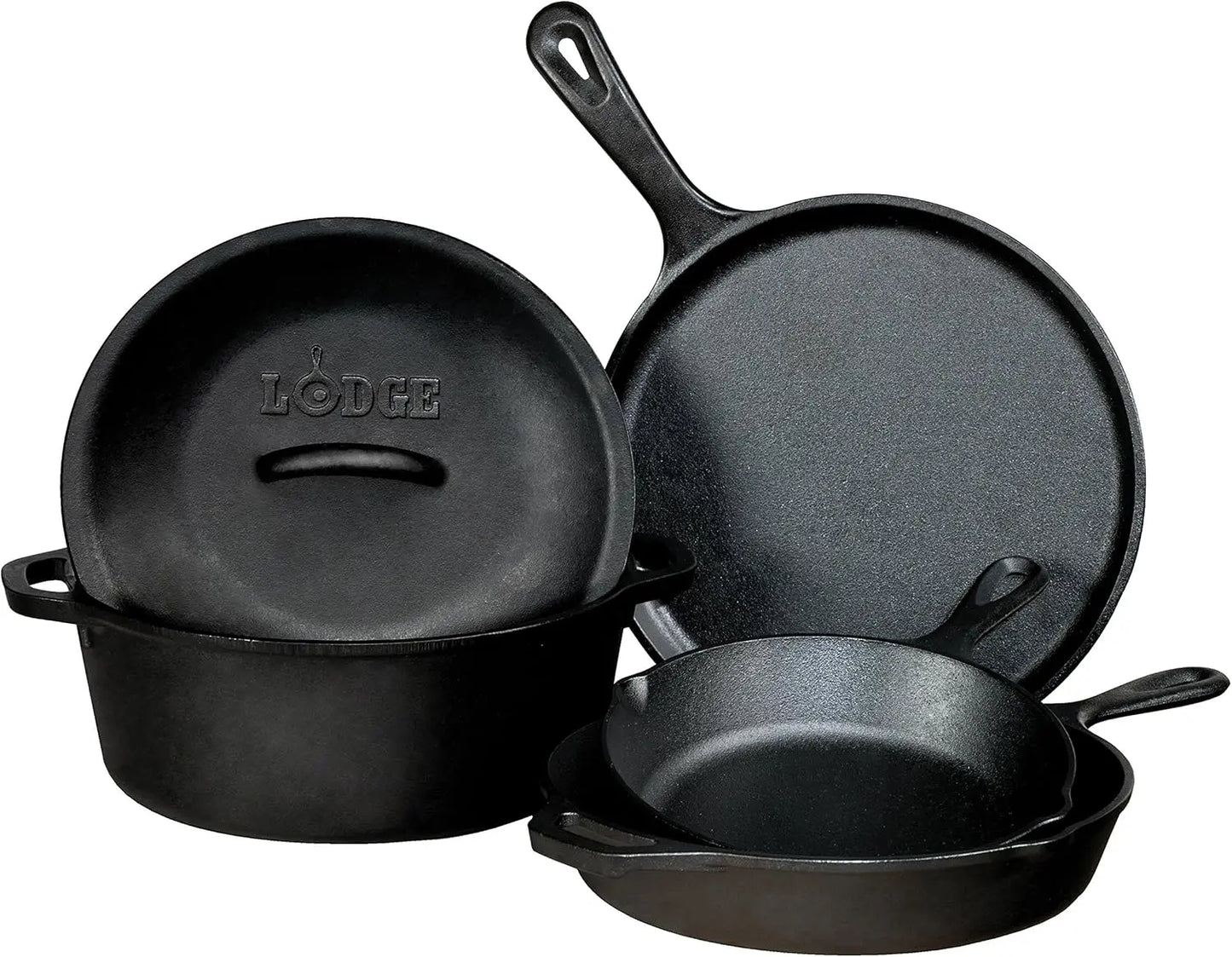 Lodge Seasoned Cast Iron 5 Piece Bundle