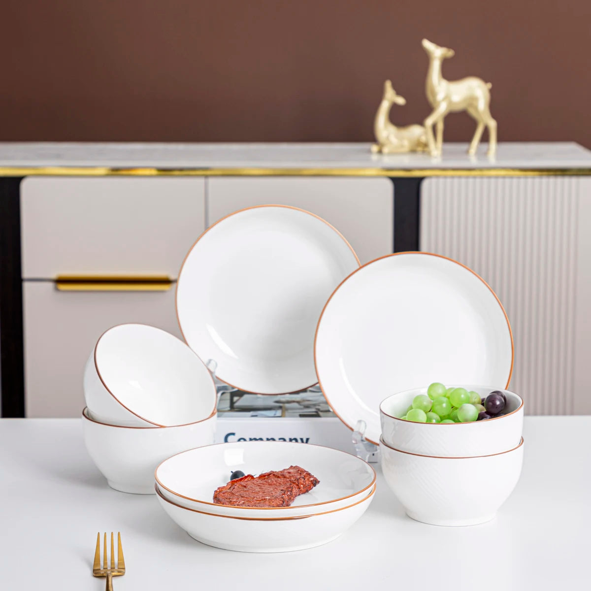 8 Piece Elegant Porcelain Tableware Set