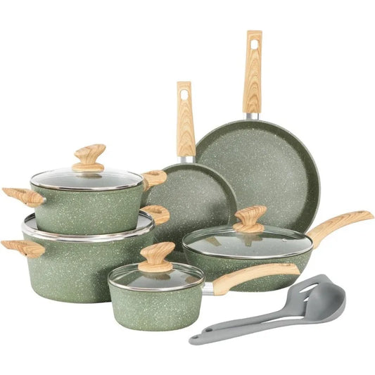 12/17-piece Granite Nonstick Cookware Sets