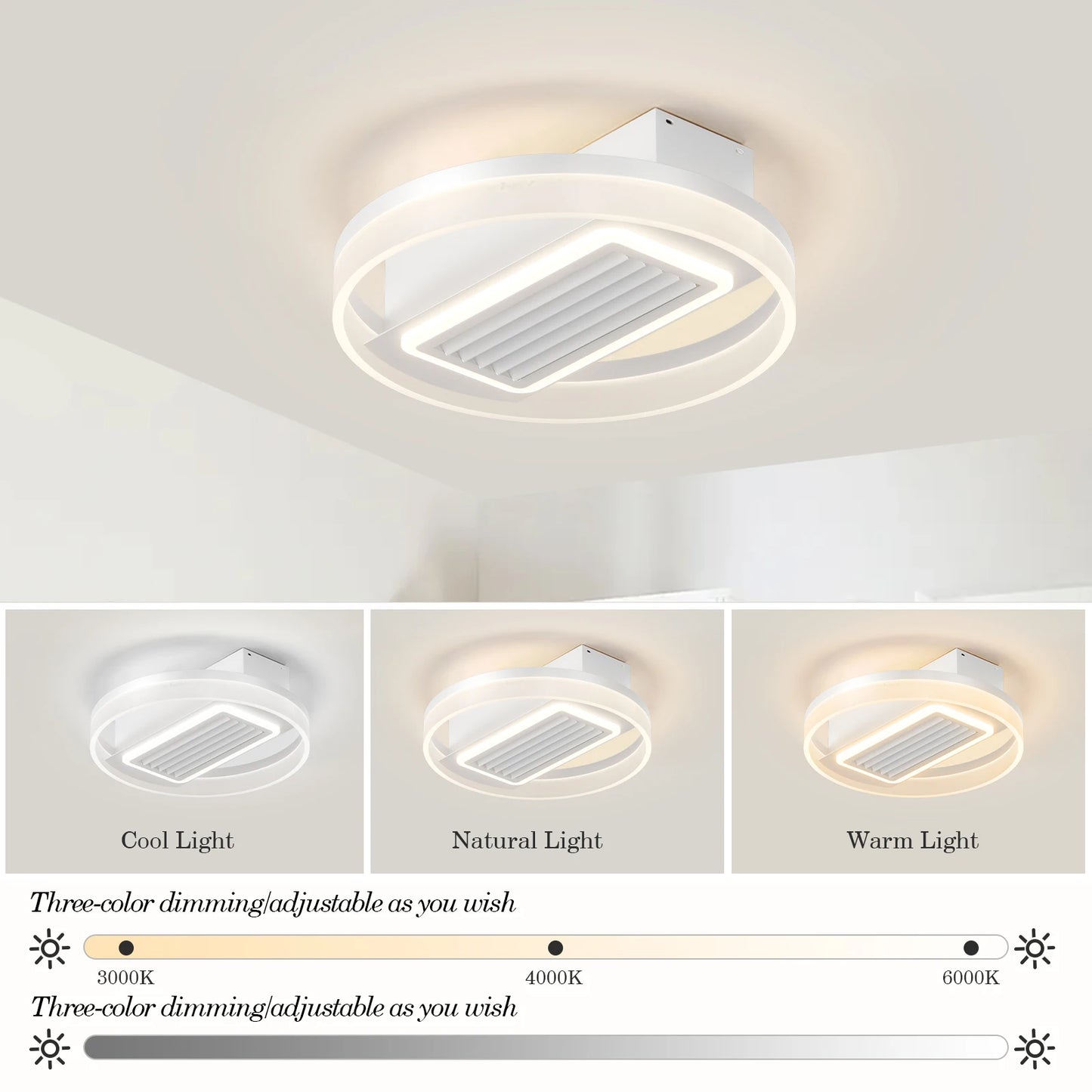 19.7" Modern Crystal LED 2-in-1 Ceiling Fan Light