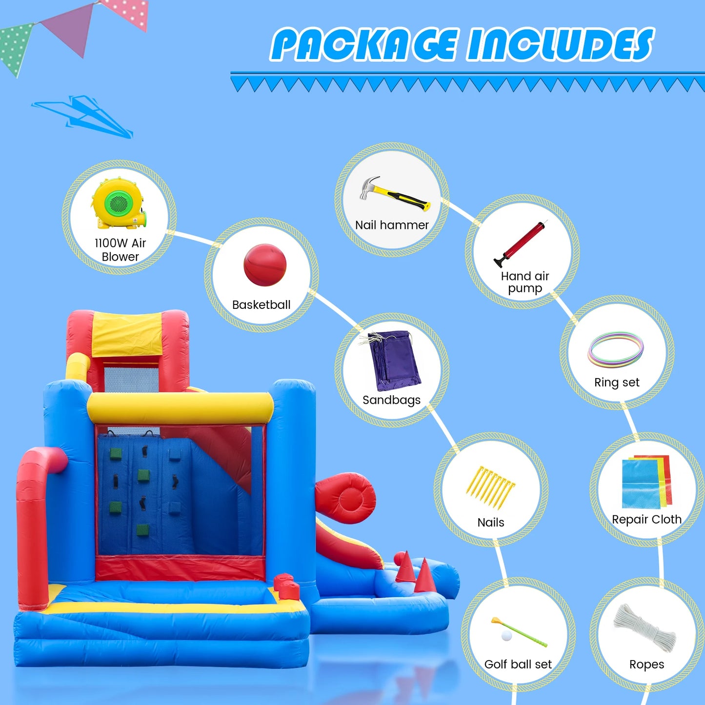 Commercial Inflatable Bounce House, with Blower