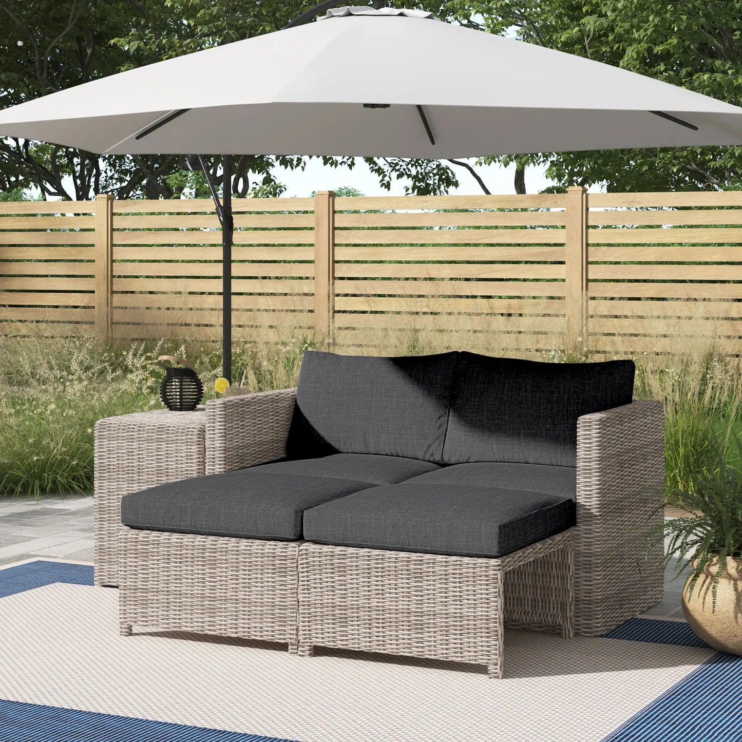 5 Piece Outdoor Conversation Wicker Seating Group