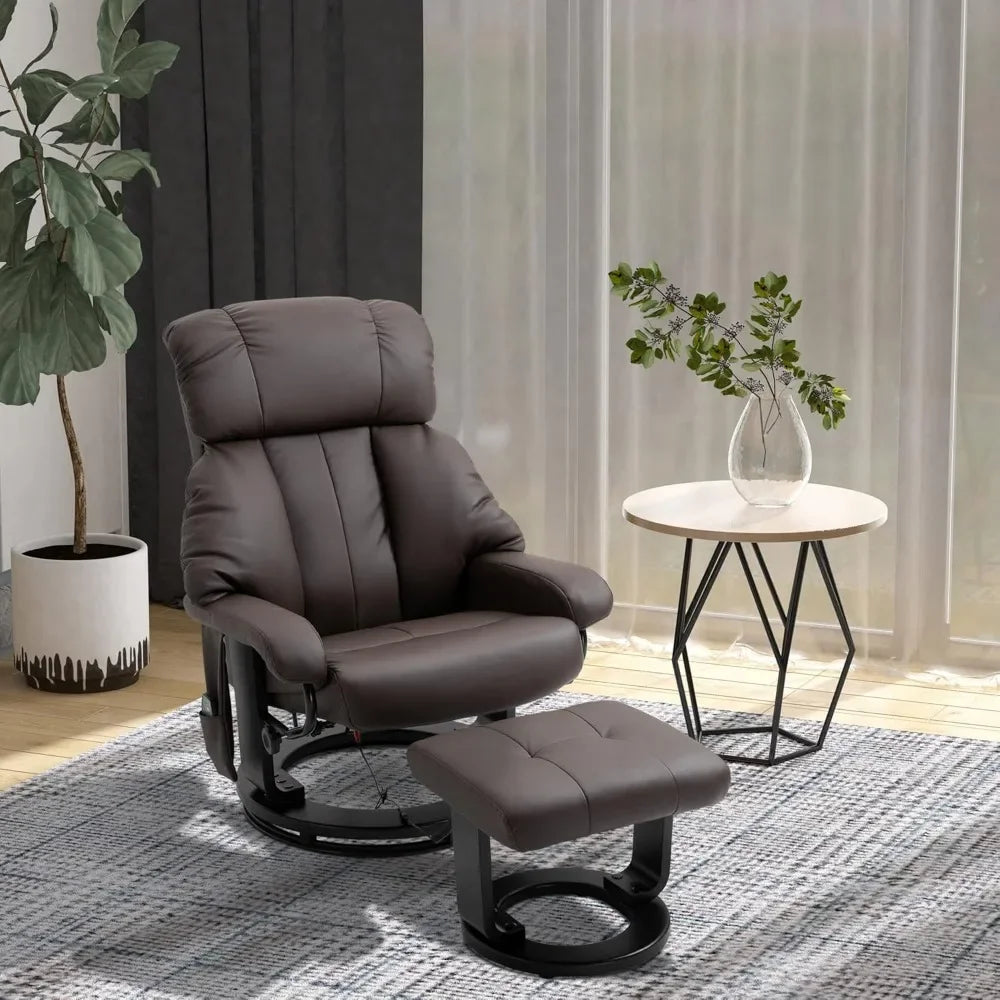 360° Swivel Massage Recliner Chair with Ottoman