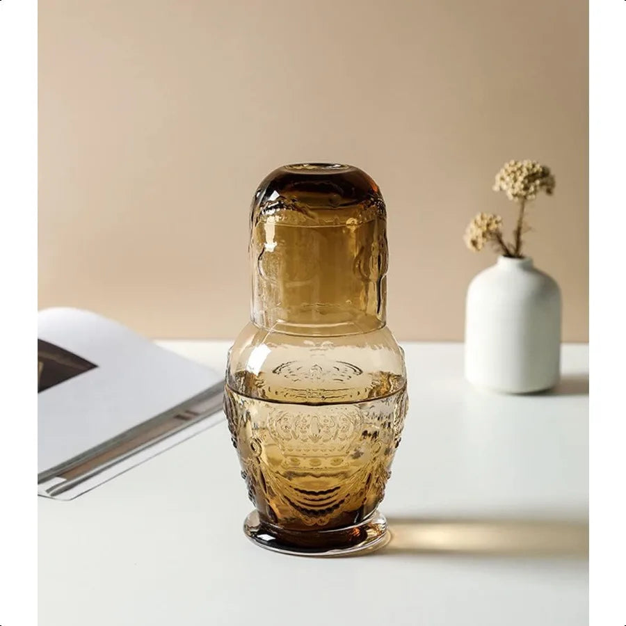 Retro Bedside Water Carafe with Tumbler