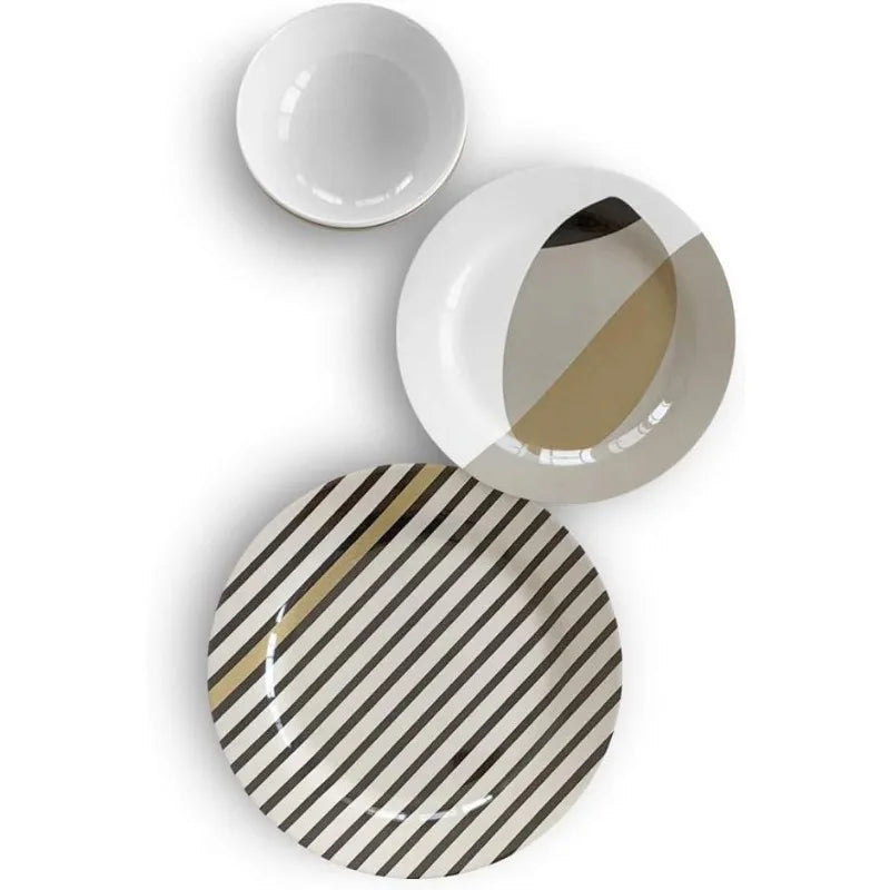 12-Piece Melamine Dinnerware Set - Service for 4, BPA free and dishwasher safe