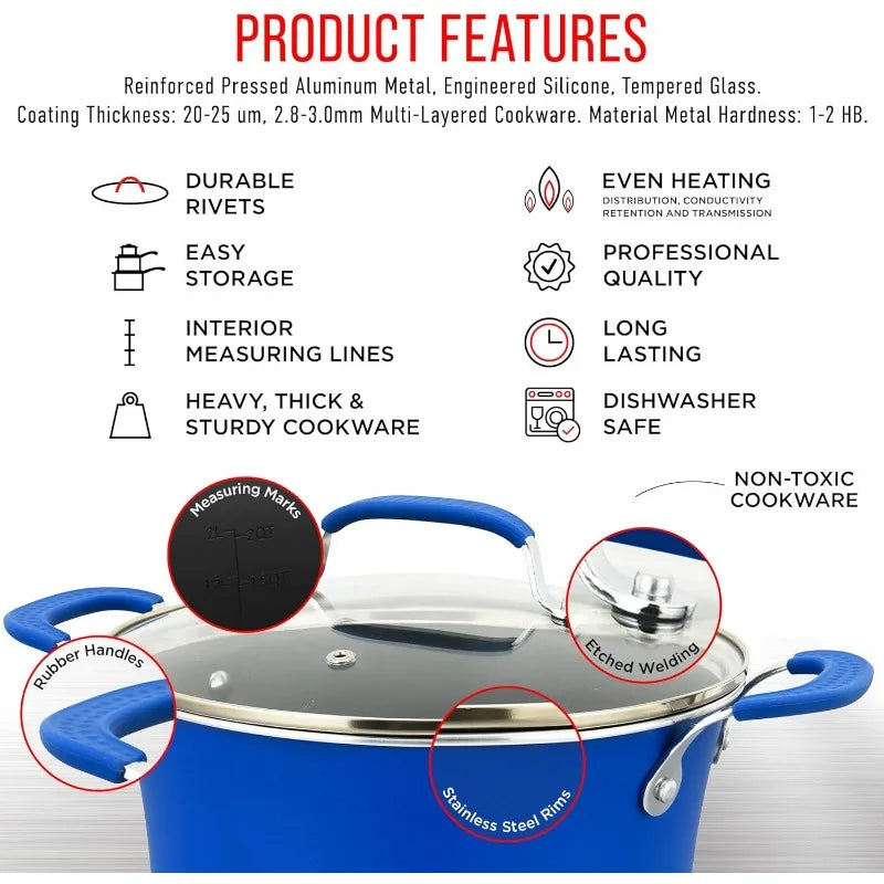 23 Piece– Multi-Sized Cookware Set with Lids