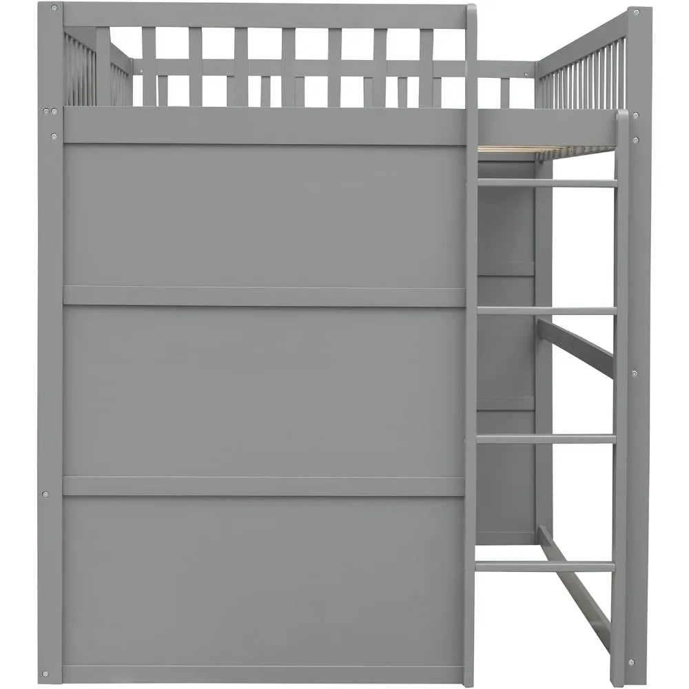 Twin Solid Wood Loft Bed Frame Playhouse