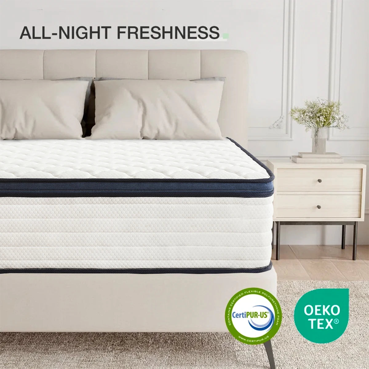Gel Memory Foam Pressure Relief, Hybrid Mattress in a Box