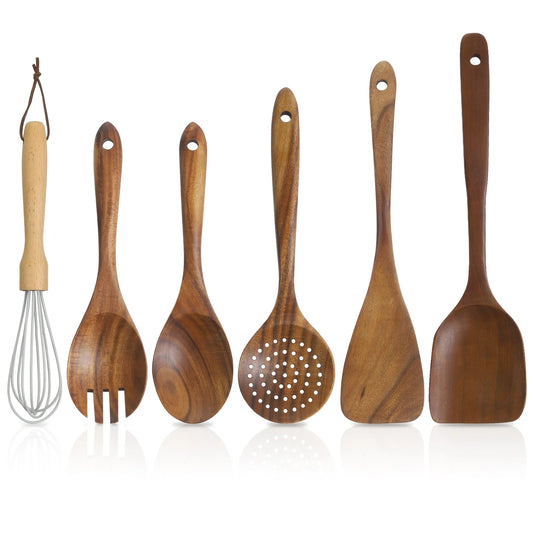 6PCS Wooden Spoons Utensils Set