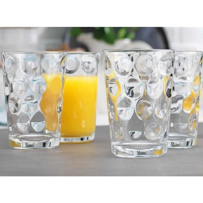 18 Piece Mixed Drinkware. Set of 6 Glass Tumblers 17 oz., Set of 6 Rock 13 oz. and Set of 6 Juice 7 oz Glass Cups