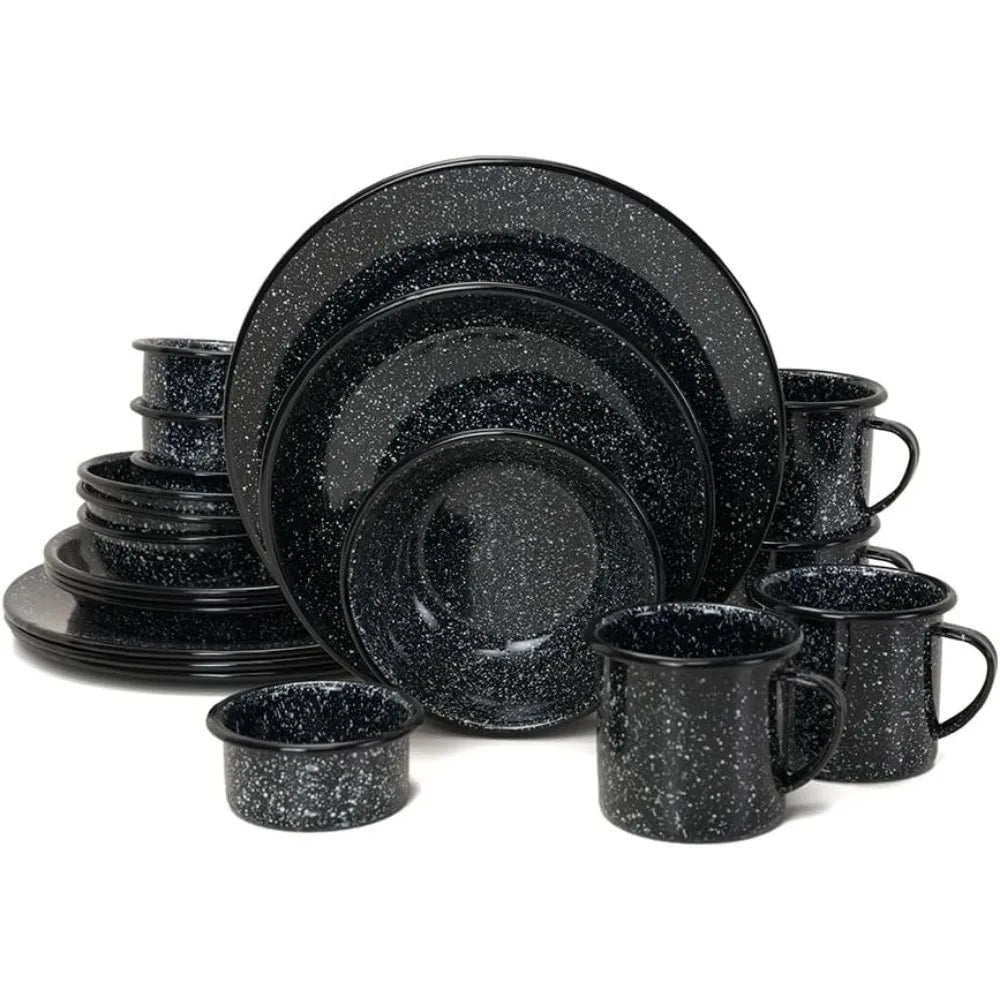 20-Piece Splattered Ceramic Tableware Set