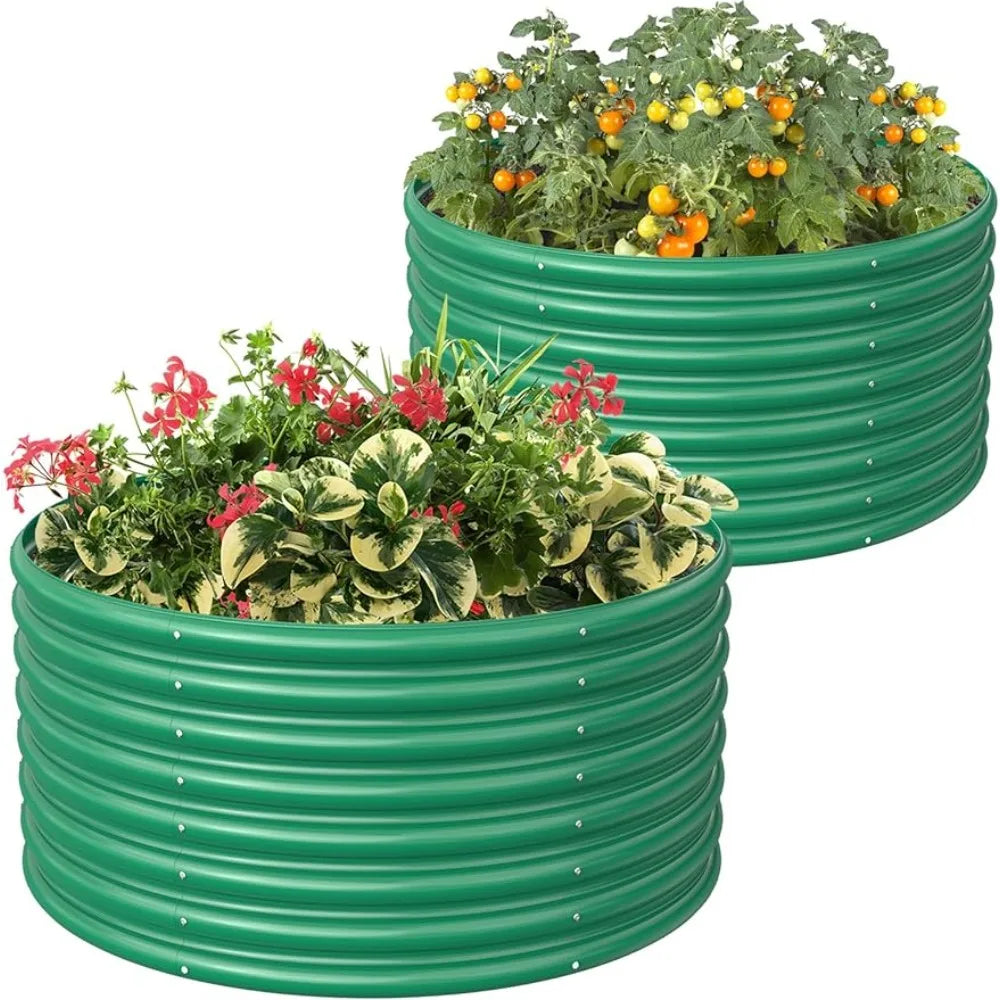 2-Pack 3FT(D) x2FT(H) Round Galvanized Raised Garden Bed