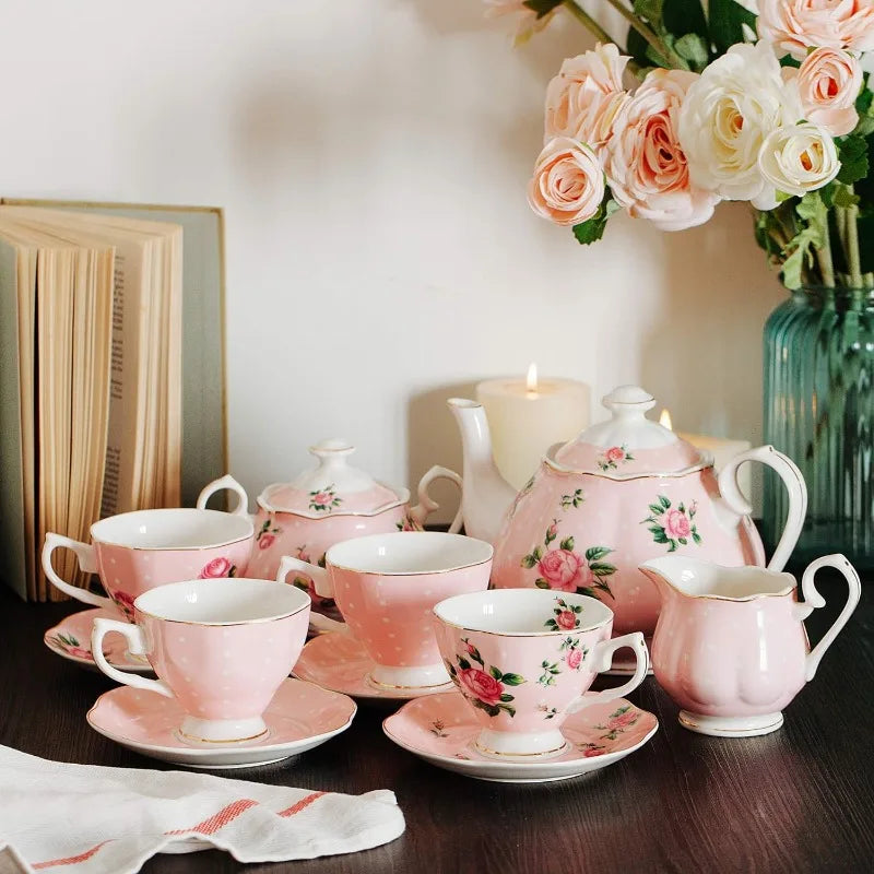 13 piece - Floral British Style Tea Set