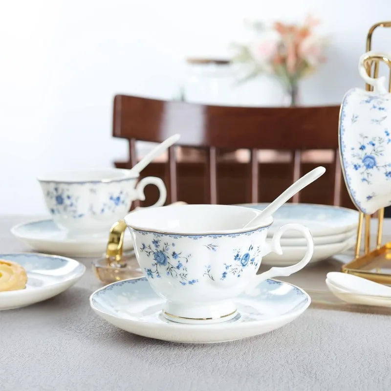 Floral Porcelain Tea Set, Service for 6