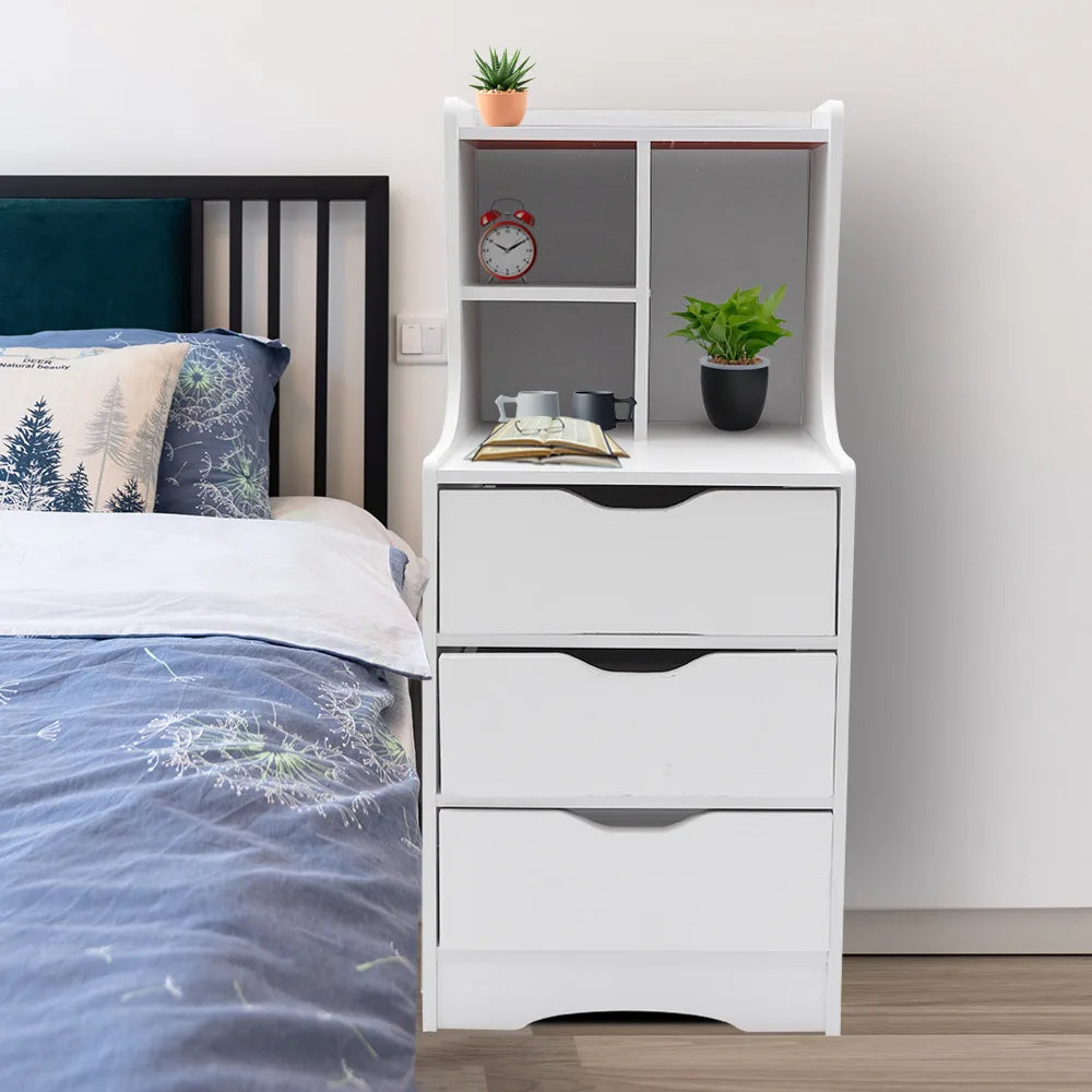 Easy Assembly Storage Nightstand with 3 Drawers