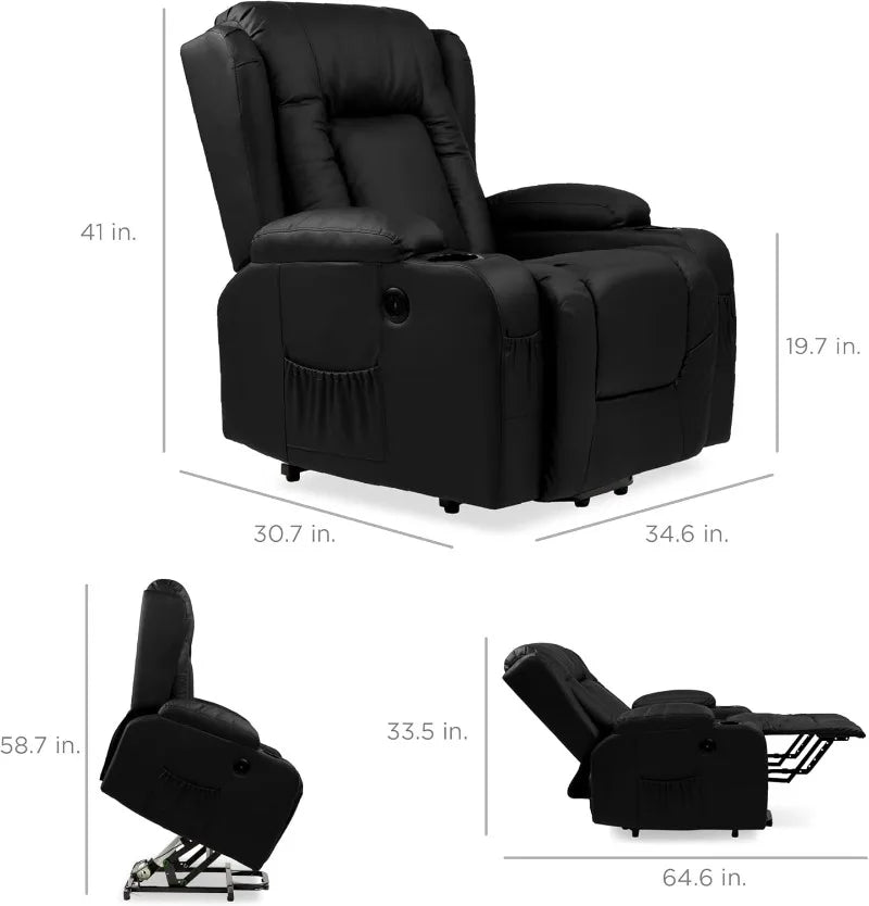 PU Leather Electric Power Lift , Recliner Massage Chair