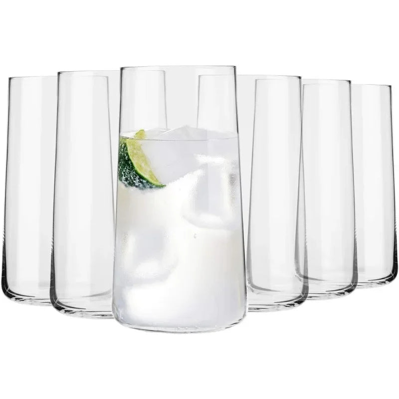 Tall Water Juice Drinking Glasses Set of 6