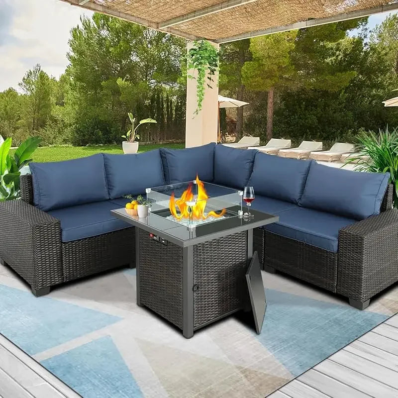 Wicker Rattan Sectional Sofa Patio Sets