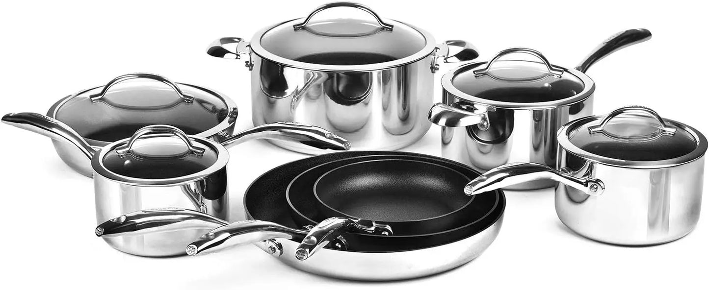 13 Piece Stainless Steel Nonstick Cookware Set