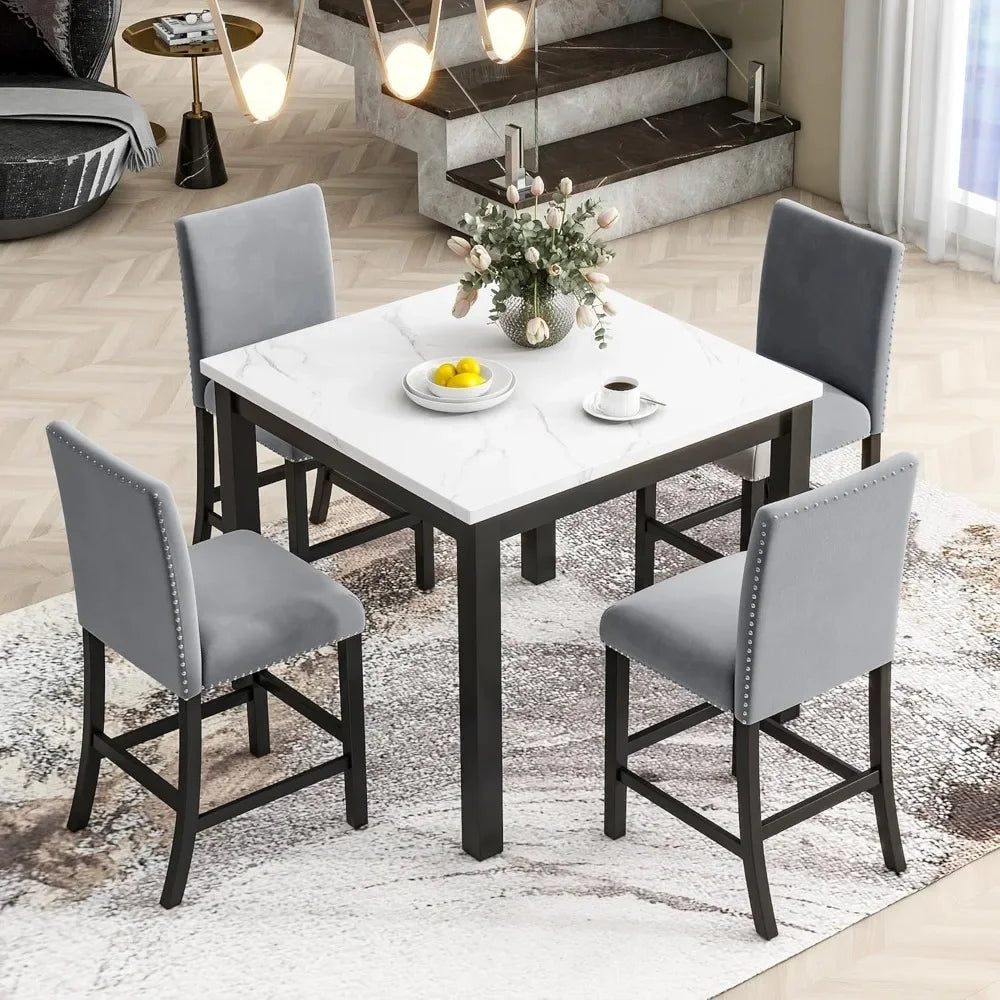 Counter Height 5 Piece Dining Table Set