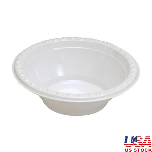 Pack of 125, Durable Disposable Plastic 12 oz Bowls